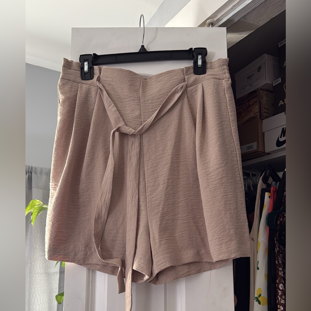 Casual or dress shorts high waist tie front